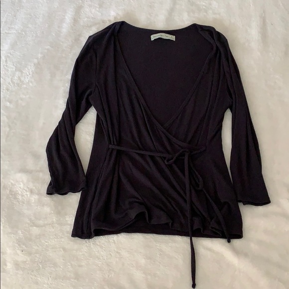 Black Abercrombie wrap top - Picture 1 of 4